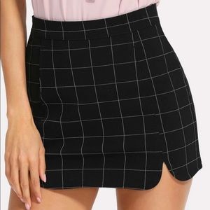 Black Plaid Skirt